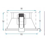 Foco empotrar Cuadrado Konica 102x102mm, para Lámpara GU10/MR16, Blanco ó Negro
